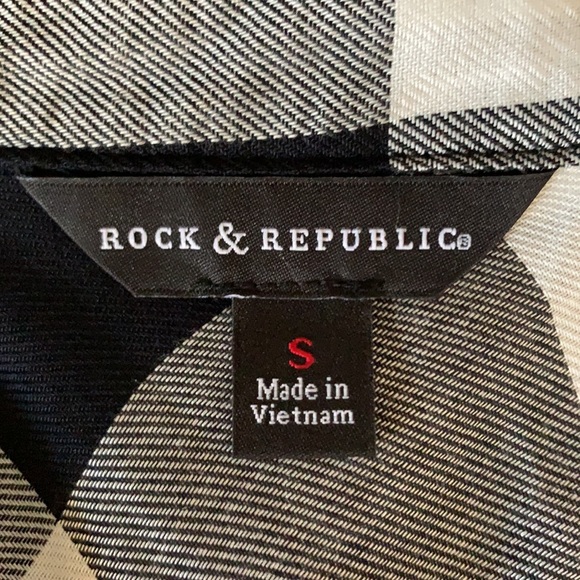 Rock & Republic black & white button down collar - Picture 4 of 5